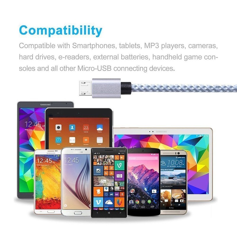 STRONG BRAIDED USB DATA SYNC CHARGER CABLE LEAD for SAMSUNG GALAXY S6 S7 S8 S9 gallery
