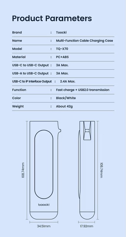 Toocki EDC PD60W USB Cables & Connectors Set w/ Ultra Slim Carrying Case gallery