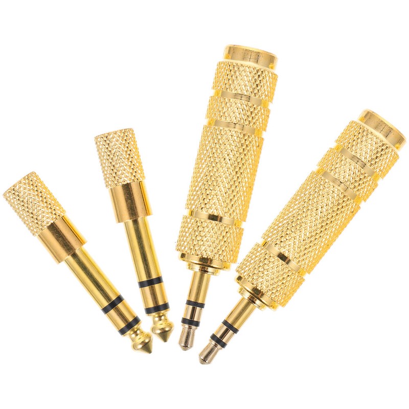 4PCS Stereo Headphone Adapters 6.5MM to 3.5MM Adapter for Audio Interface US gallery