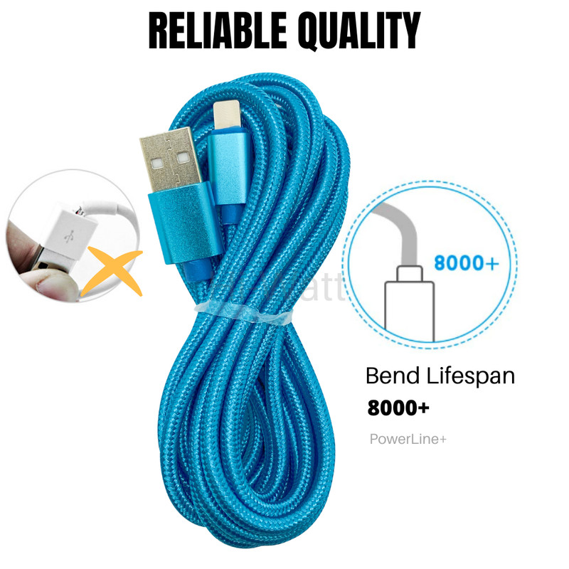 For iPhone 14 13 12 11 XR 8 USB Charger Data Cable 10Ft Heavy Duty Charging Cord gallery