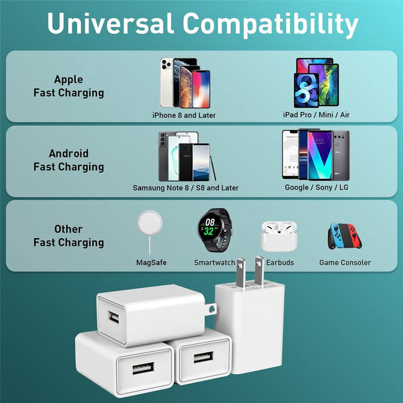 For iPhone 14 13 12 11 Pro Max XR Charger Cable 5V 2A Charging Adapter Cube Lot gallery