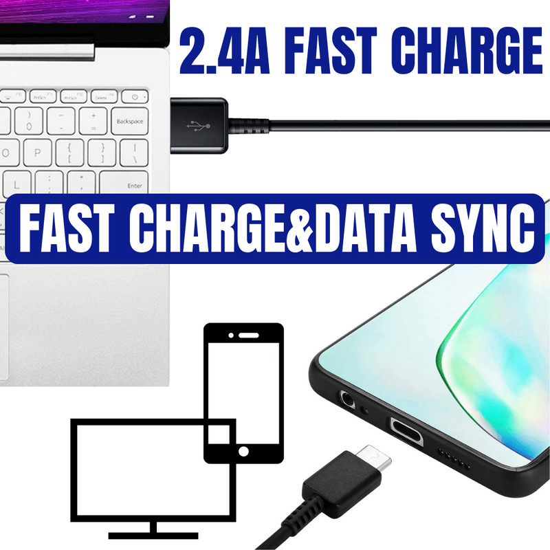 10X For Samsung USB-C Type C Fast Charging Cable Galaxy S8 S9 S10 Plus Note 8 9 gallery
