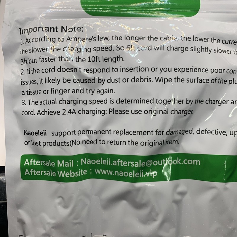 New in Sealed Package Naoeleii 3 Pack iPhone Fast Charge and Sync Charging Cable gallery