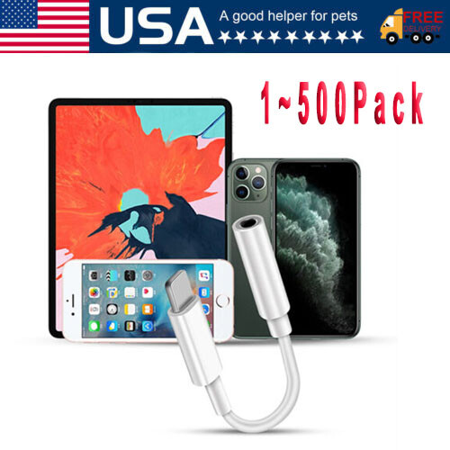 For iPhone Headphone lot Adapter Jack 8Pin to 3.5mm Aux Cord Dongle Converter