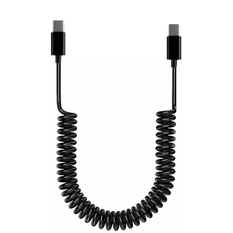 Spring Type C Male to Type C Male Charging Cable Data Cord USB2.0 480Mbps