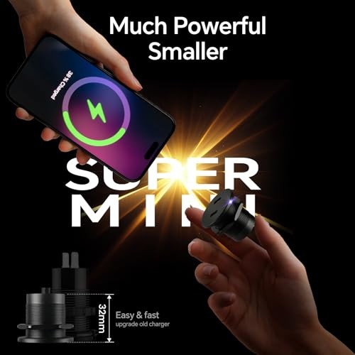 50W 12V USB Outlet Dual 25W USB-C Charger PD 3.0 Aluminum Fast Charging 2Pcs gallery
