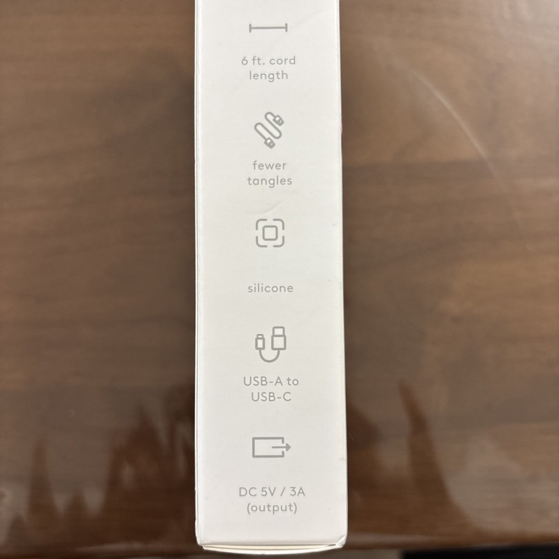 Heyday 6 Ft. USB-A To USB-C Soft Touch Charging Cable PINK New Sealed Box gallery