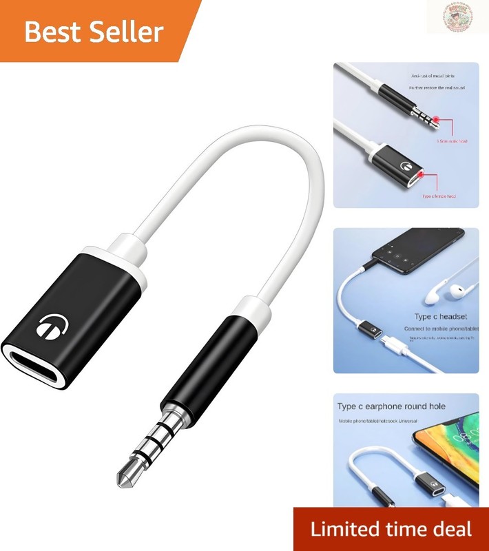 Compact 3.5mm to USB-C Audio Adapter – Durable and Plug-and-Play Convenience