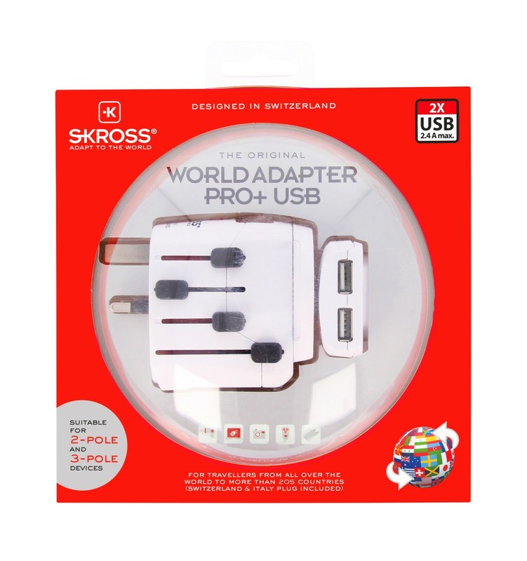 Skross World Travel Pro Plus USB White Charging Adapter gallery
