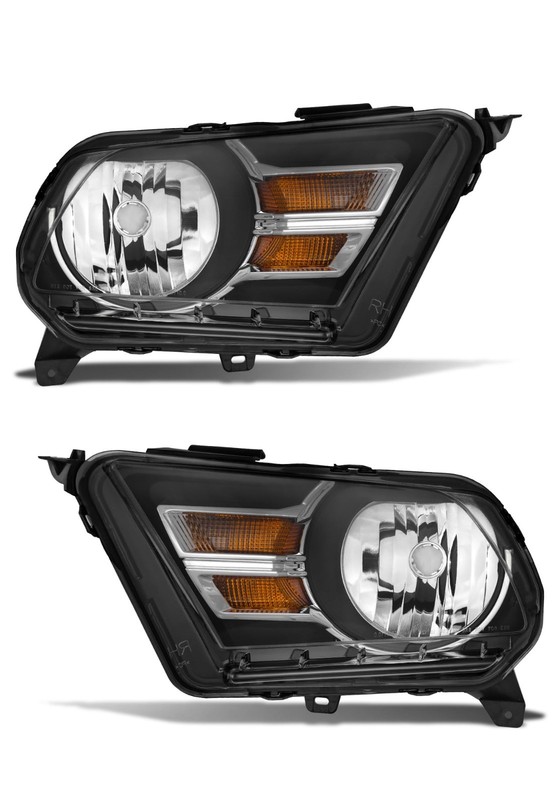 Compatible with Ford 10 11 12 13 14 Mustang Headlights Assembly Black Housing…