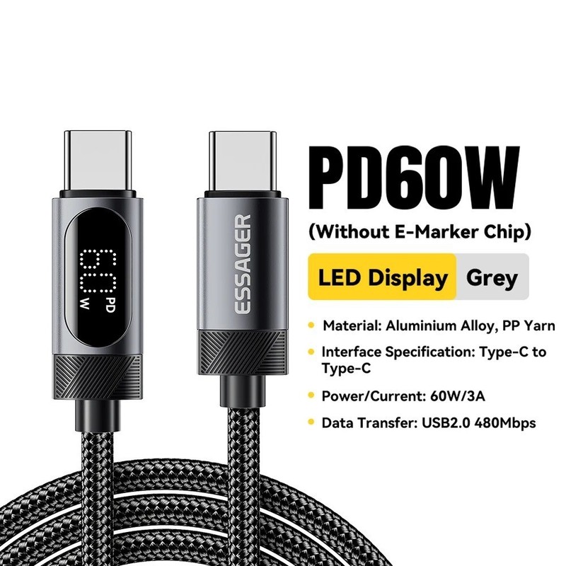 Essager 100W USB C to C Cable Fast Charging For iPhone 16 15 MacBook iPad Type C