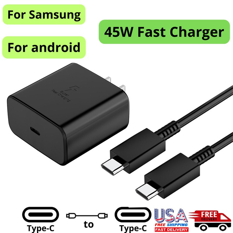 😍45W Type USB C Fast Wall Charger+Cable For Samsung Galaxy S22 S21 S20