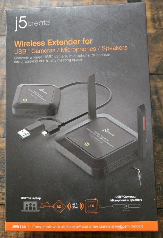 j5create Wireless Extender for USB Webcam, Microphones, or Speakers (Jvw120)