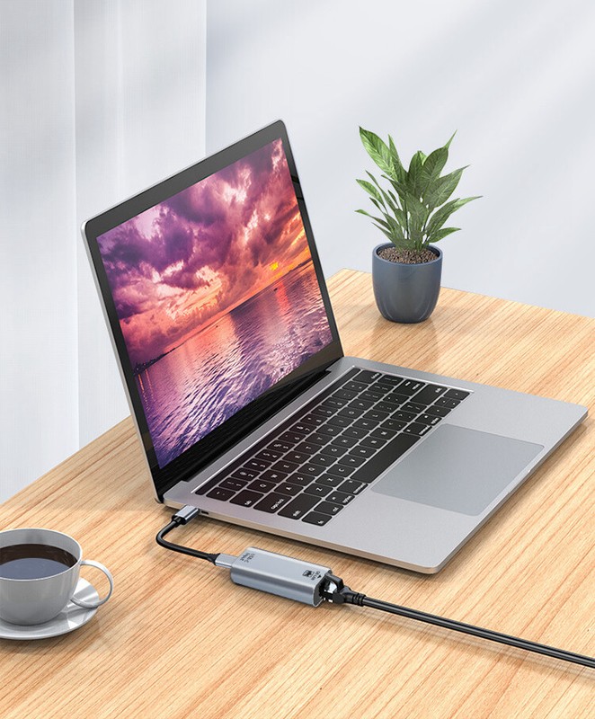USB Type C to ETHERNET LAN Network RJ45 Adapter Converter Android MacOS Win PnP gallery