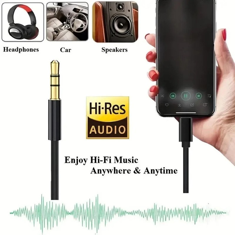 Type C to Aux Cable USB Type-C Male To 3.5mm Cord Car AUX Music Audio Adapter gallery