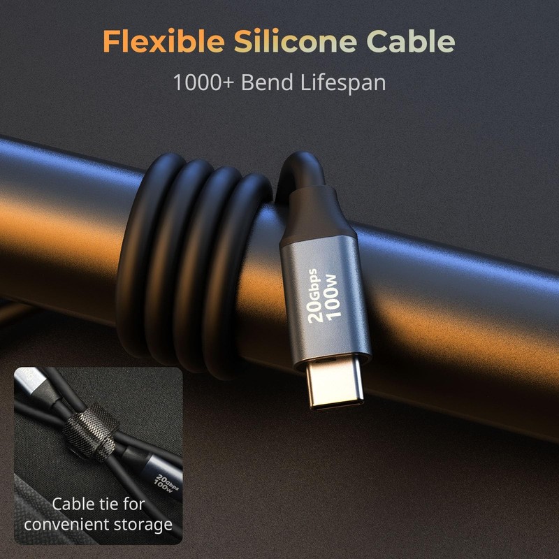USB to USB Data Cable 1.97ft/ 60cm/ 23.6" (Straight to Angled), 3.2 Gen 2x2 C... gallery