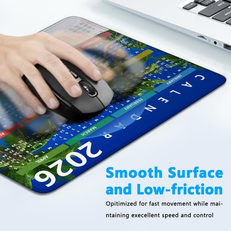 2026 Calendar Mouse Pad with Stitched Edges, Gaming Rectangle Mousepad for Co... gallery