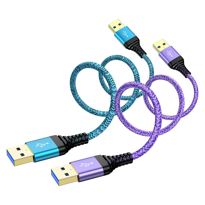 2 PCS USB To USB Cable 3FT Double End USBA To USBA Cord USB3.0 Male To Male