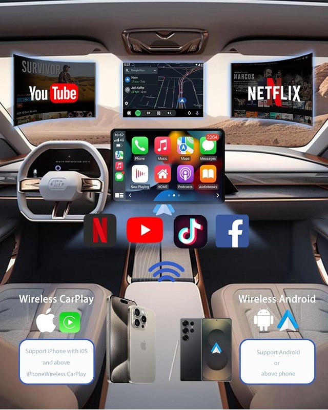 GZPYC Wireless CarPlay Adapter AI Box for iPhone & Android Auto gallery