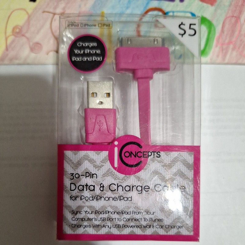 30 Pin Ipad Ipod Iphone Data Cable Pink gallery