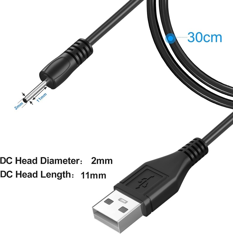 Portable 30cm USB to DC 2.0mm Charger for Mini Wireless Bluetooth Earphones gallery