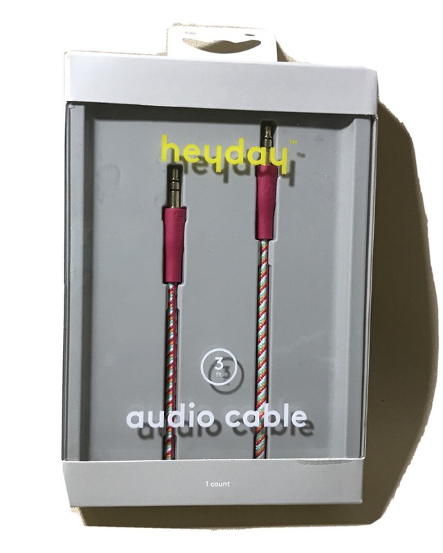 Heyday 3ft Audio Cable – Pink/teal
