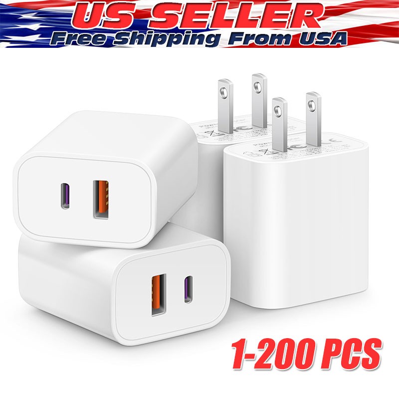 For iPhone 17 16 15 11  20W Fast Charger Block USB Type C Wall Power Adapter Lot