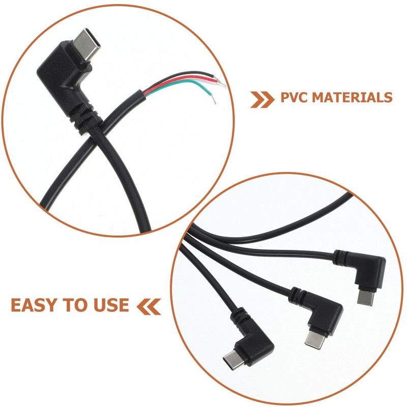 2 Count Unbreakable Usb Cable Charging Type Right-angle Extension gallery