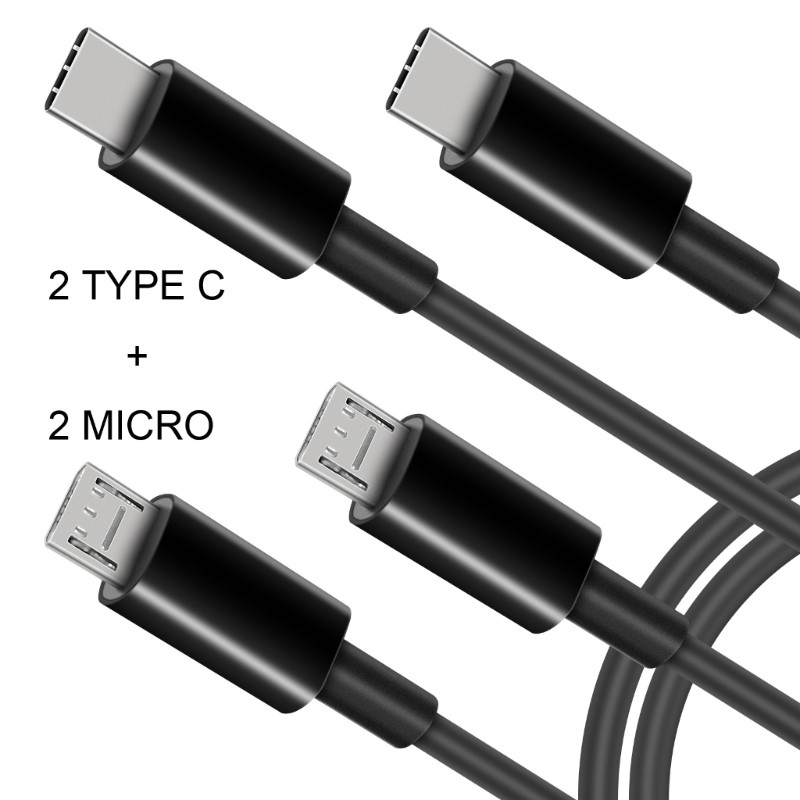4-Way USB to Type-C/Micro Charging Cable Portable 1 in 4 Out Multi-port Cord gallery