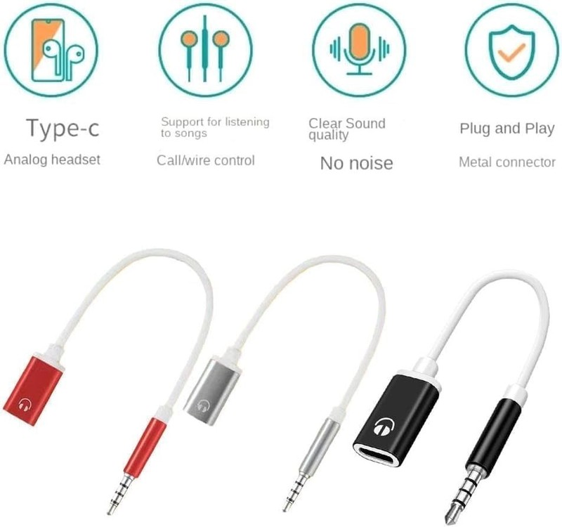 3.5mm Male to USB C Female Audio Adapter, Only Analog Audio Aux Jack Cable fo... gallery