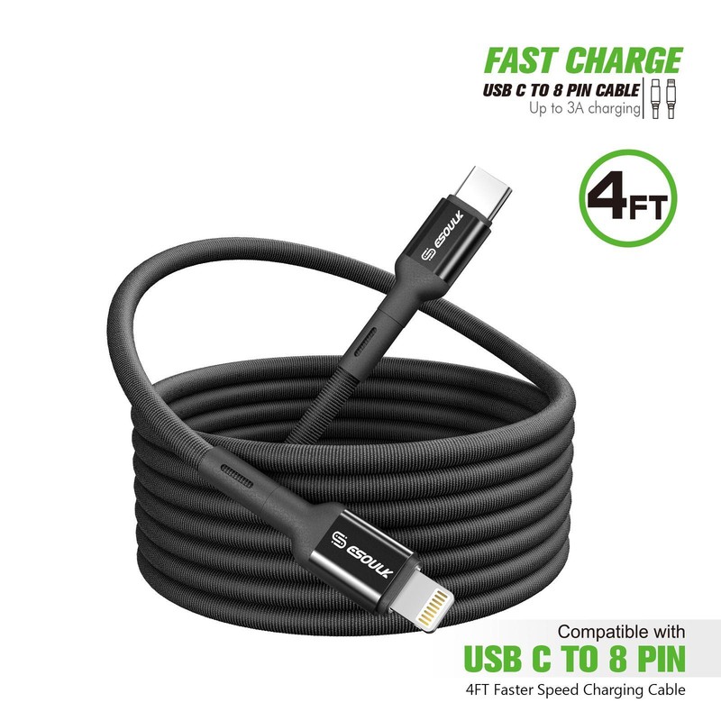 4FT BRAIDED CABLE C TO 8 PIN