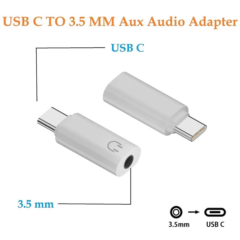 USB-C Type C Adapter Port to 3.5MM Aux Audio Jack Earphone Headphone Car Lot gallery