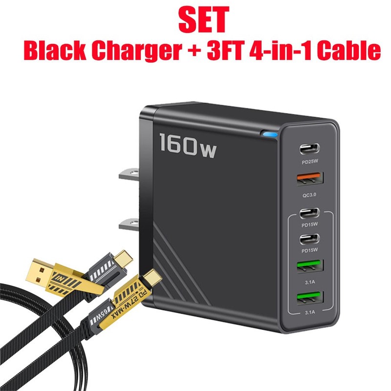 160W Fast Charging Block Type C Wall Charger For Samsung S26 S25 S24 S23 A17 A16