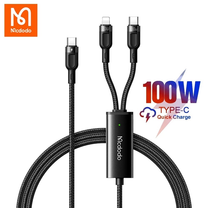 Mcdodo 2 in 1 PD 100W 5A USB C Fast Charging For iPhone 12 Pro Max Samsung S21