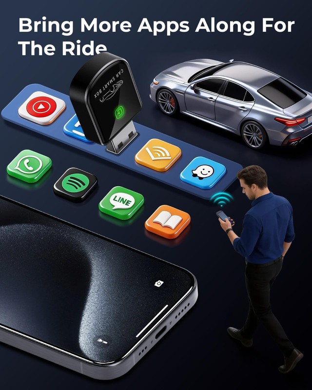 Wireless CarPlay Adapter - Bluetooth Dongle for iPhone, Convert Wired to Wireles gallery