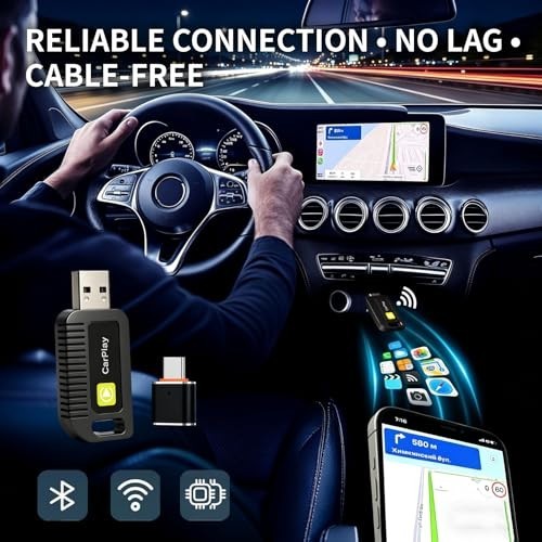 Wireless CarPlay Adapter for Apple iPhone Convert from Wired for Apple Carplay W gallery