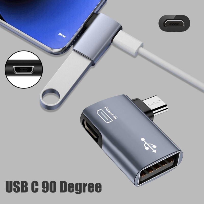 90 Degree Left /Right Angled Converters Micro USB to USB OTG Adapter for Tablets gallery