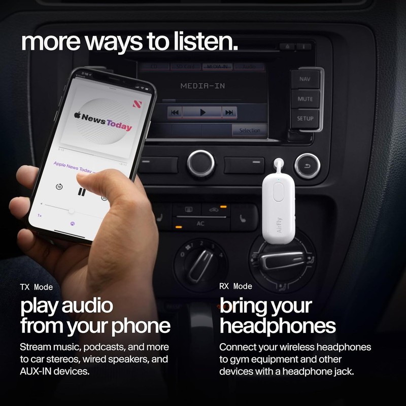 AirFly Pro Bluetooth Wireless Audio Transmitter White Adapter for gallery