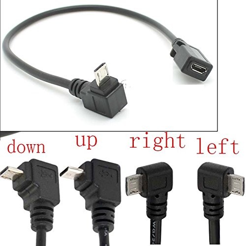 90° Degree Angle USB Micro B 5P Female to 5P Male Left Right Down Up Angled E... gallery