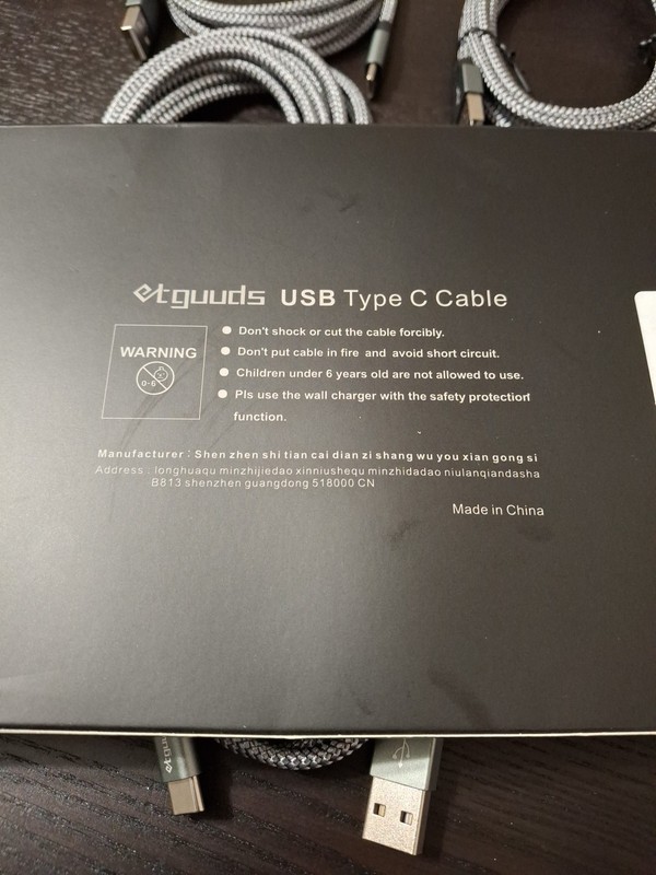 etguuds USB-A to USB-C Cable SKU TC-UAC0501G Fast Charging Nylon Braided Charger gallery