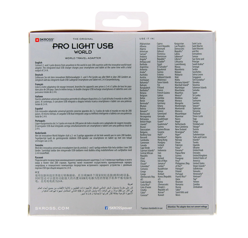 Skross Pro Light World Travel Planer USB White Adapter gallery