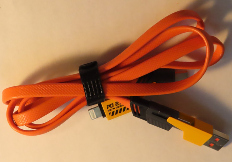3FT 2-in-1 Charging Cable USB-A to USB-C & Apple Heavy Duty Orange Cord gallery