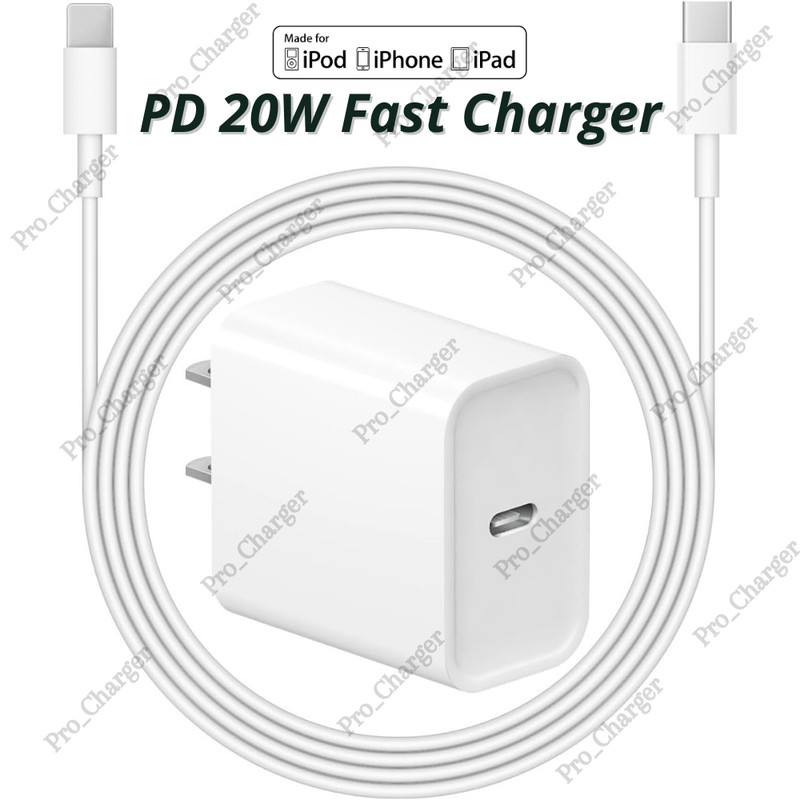 USB-C Fast Charger 20W PD Adapter Cord For iPhone 14 13 12 11 Pro XS XR X 8 iPad