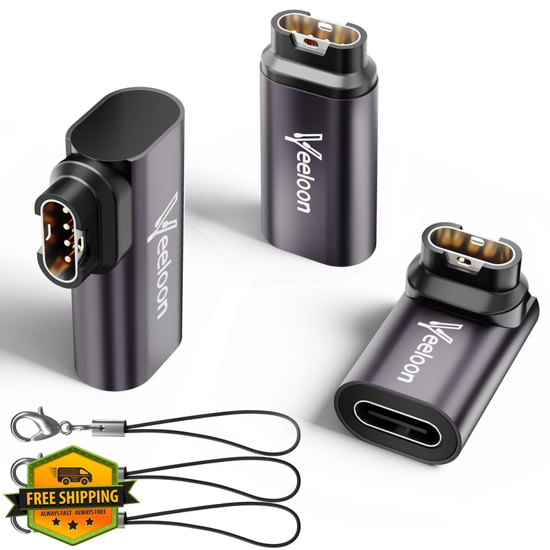 Veeloon 3pk USB-C to Garmin Cable Converter Mixed