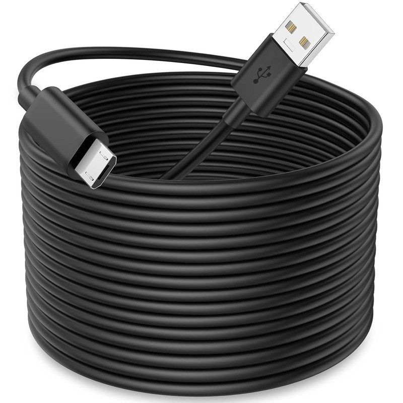 33FT USB A To Micro USB Cable Power Extension Charging Cord For Wyze Cam OG V4
