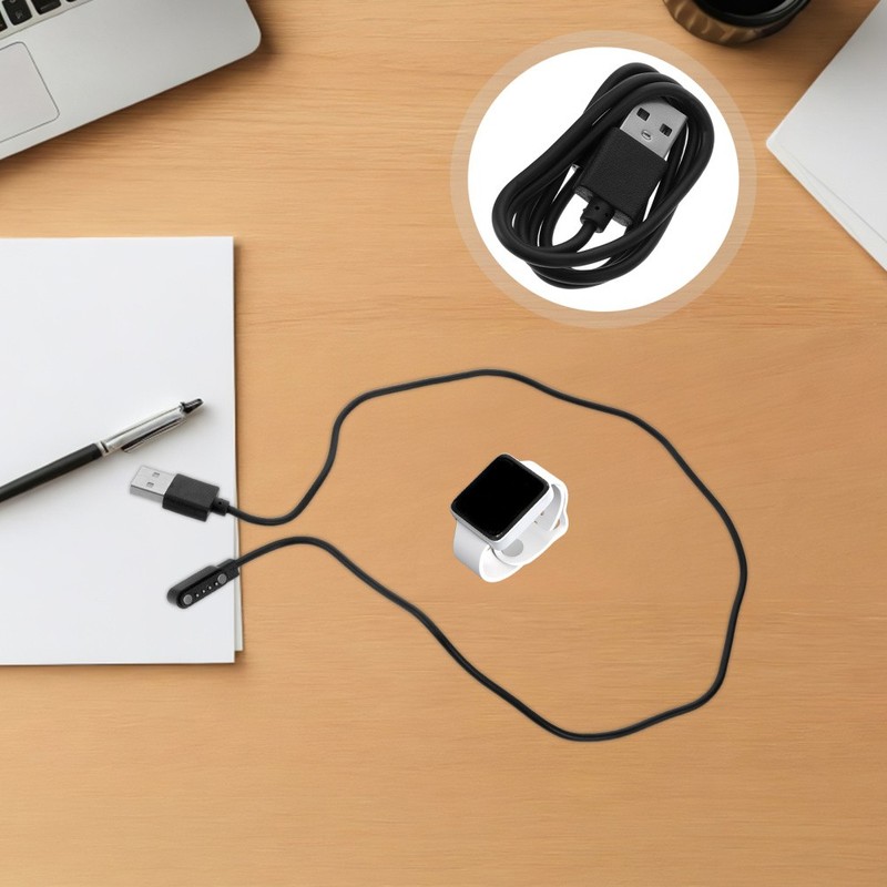 5PCS Magnet USB Fast Charge Data Cord - 4-Pin Smartwatch Phone Charger Magnetic gallery
