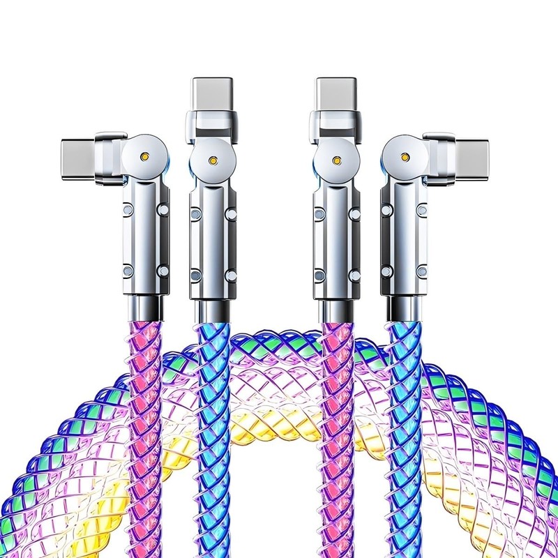 5ft USB C to C RGB Light Up 2 Pack