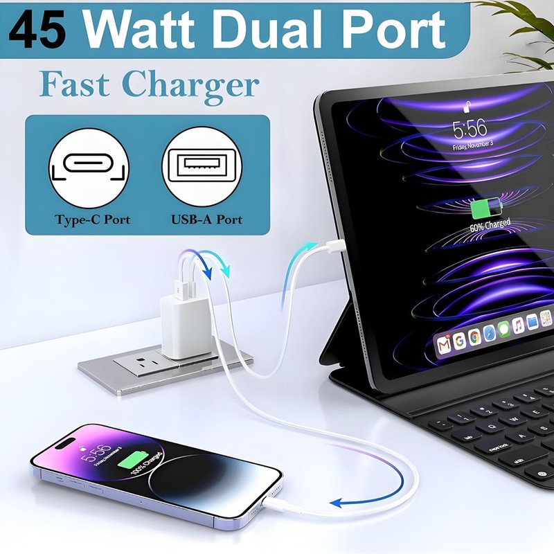 Heavy Duty 3 in 1 Multi USB Charger Charging Cable For Type-C USB Micro 1.2 - 2m gallery