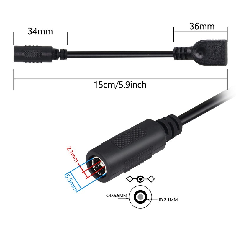 2 PCS 5V USB To DC Power Cable 5.5x2.1mm Female To USB Female Converter gallery