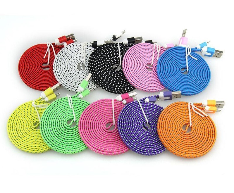 10FT MICRO USB v8 flat Braided Data sync Charger Cable FOR Samsung galaxy s3 s4